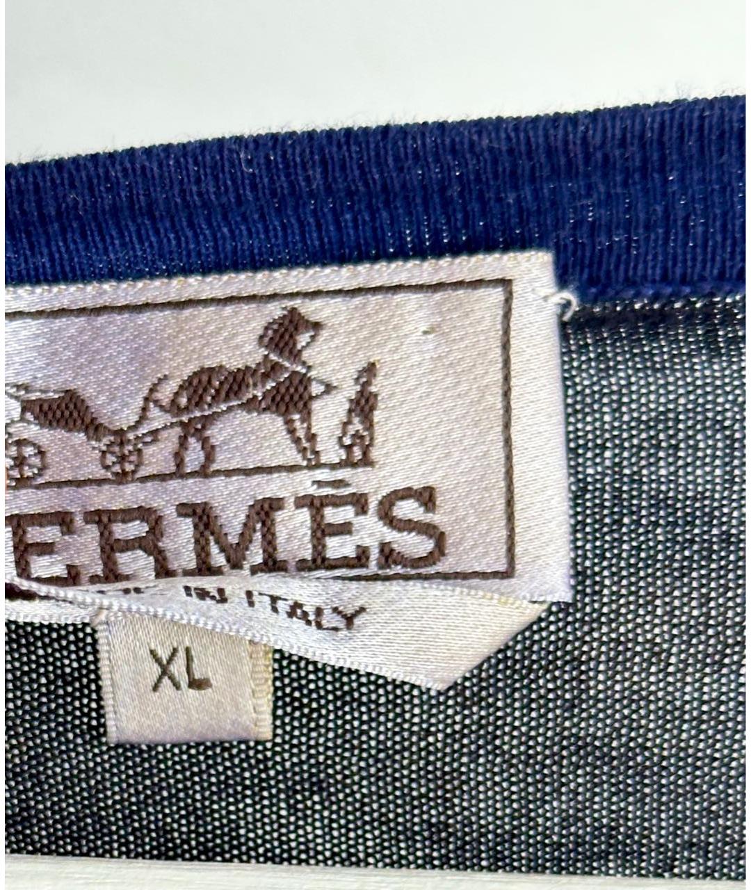 HERMES Темно-синий хлопковый джемпер / свитер, фото 4
