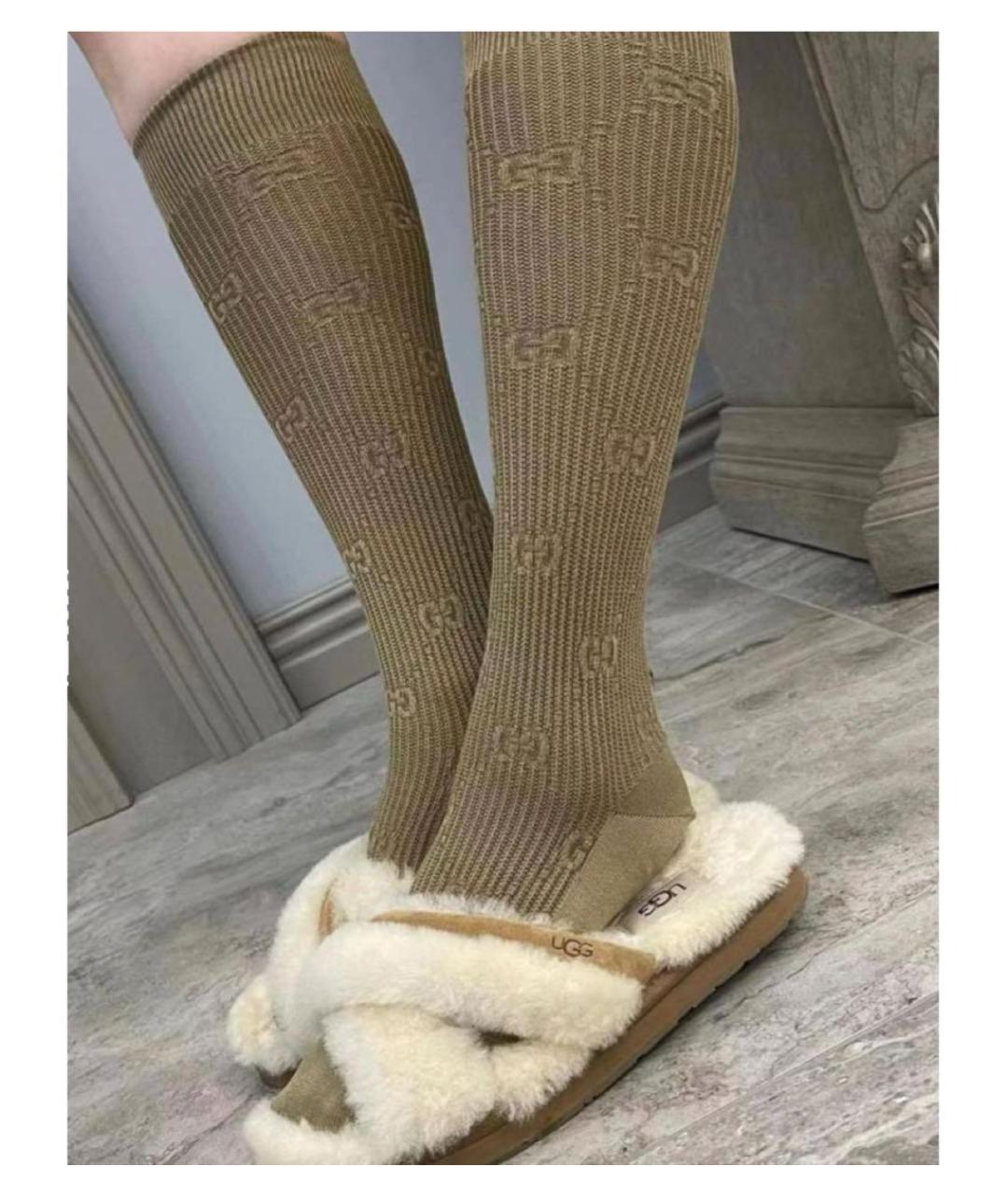 GUCCI Бежевые носки, чулки и колготы, фото 5