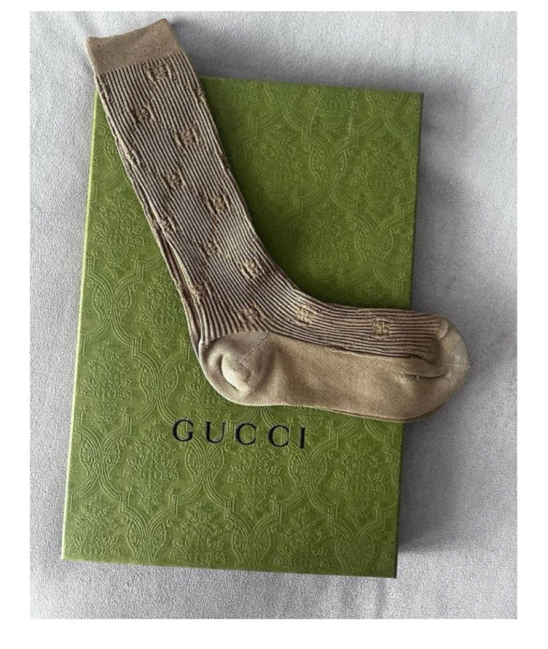 GUCCI Бежевые носки, чулки и колготы, фото 7