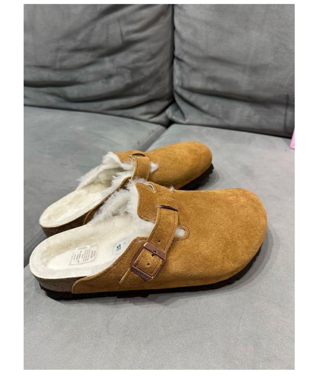 BIRKENSTOCK Коричневые замшевые сабо, фото 7