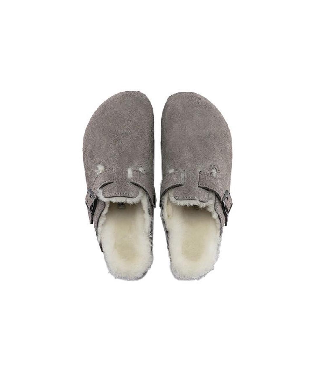 BIRKENSTOCK Серые замшевые сабо, фото 3