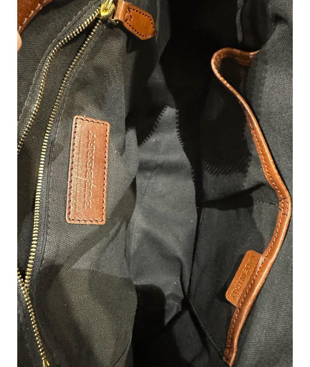 BURBERRY Бежевая кожаная сумка тоут, фото 5