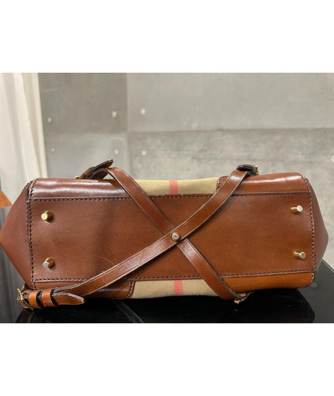 BURBERRY Бежевая кожаная сумка тоут, фото 6