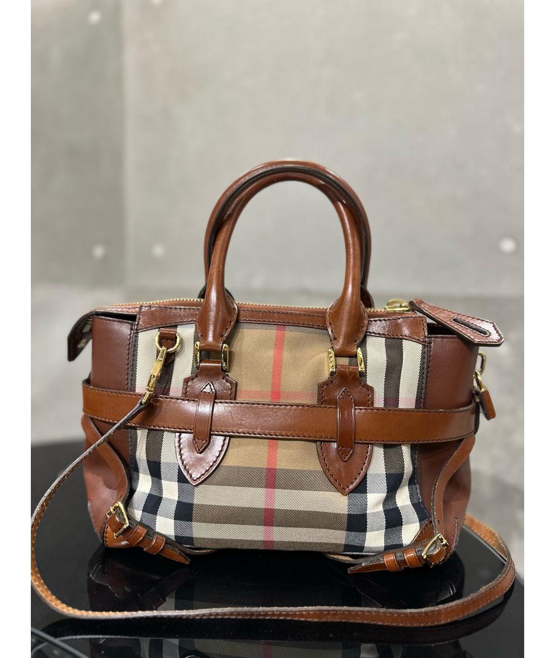 BURBERRY Бежевая кожаная сумка тоут, фото 3