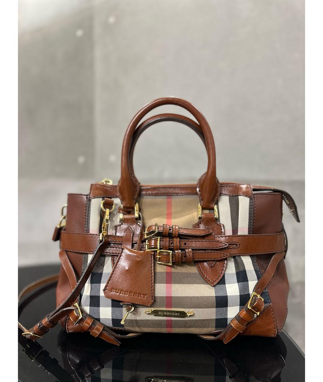 BURBERRY Бежевая кожаная сумка тоут, фото 2