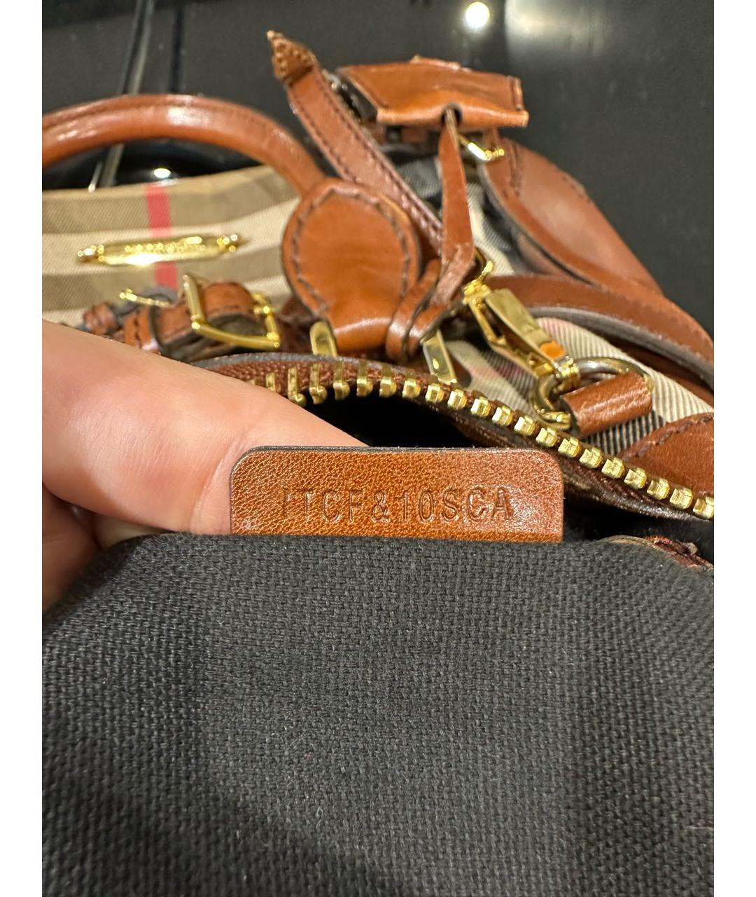 BURBERRY Бежевая кожаная сумка тоут, фото 7