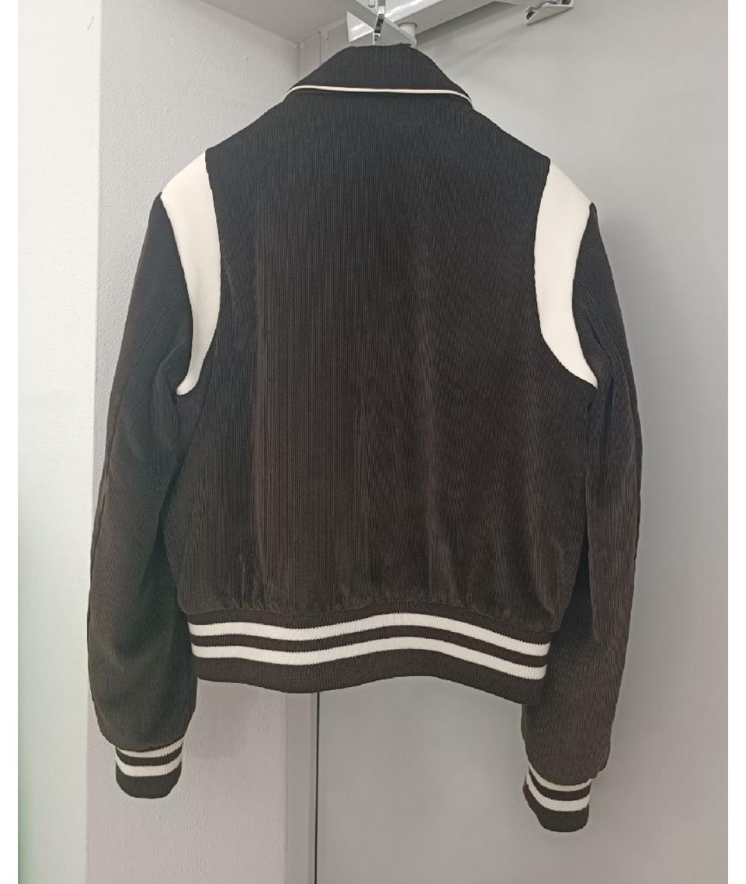 SPORTY AND RICH Коричневая велюровая куртка, фото 2