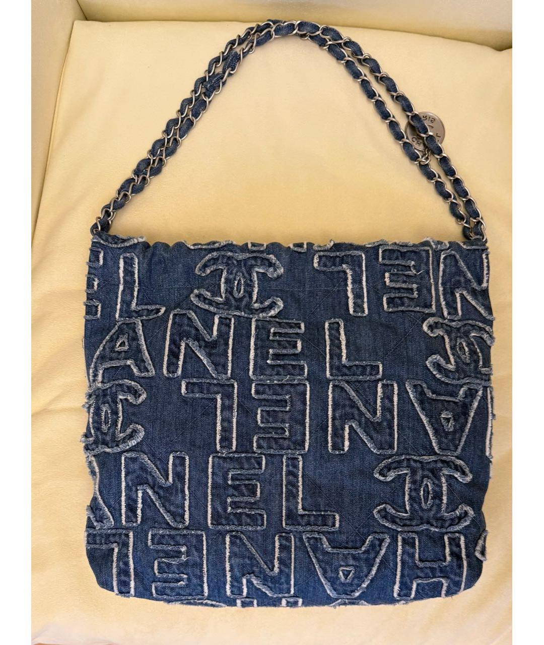 CHANEL Синяя деним сумка тоут, фото 2