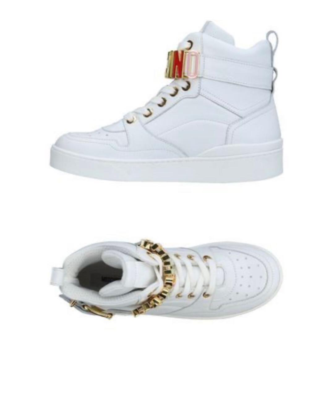 MOSCHINO Белые кожаные кроссовки, фото 6