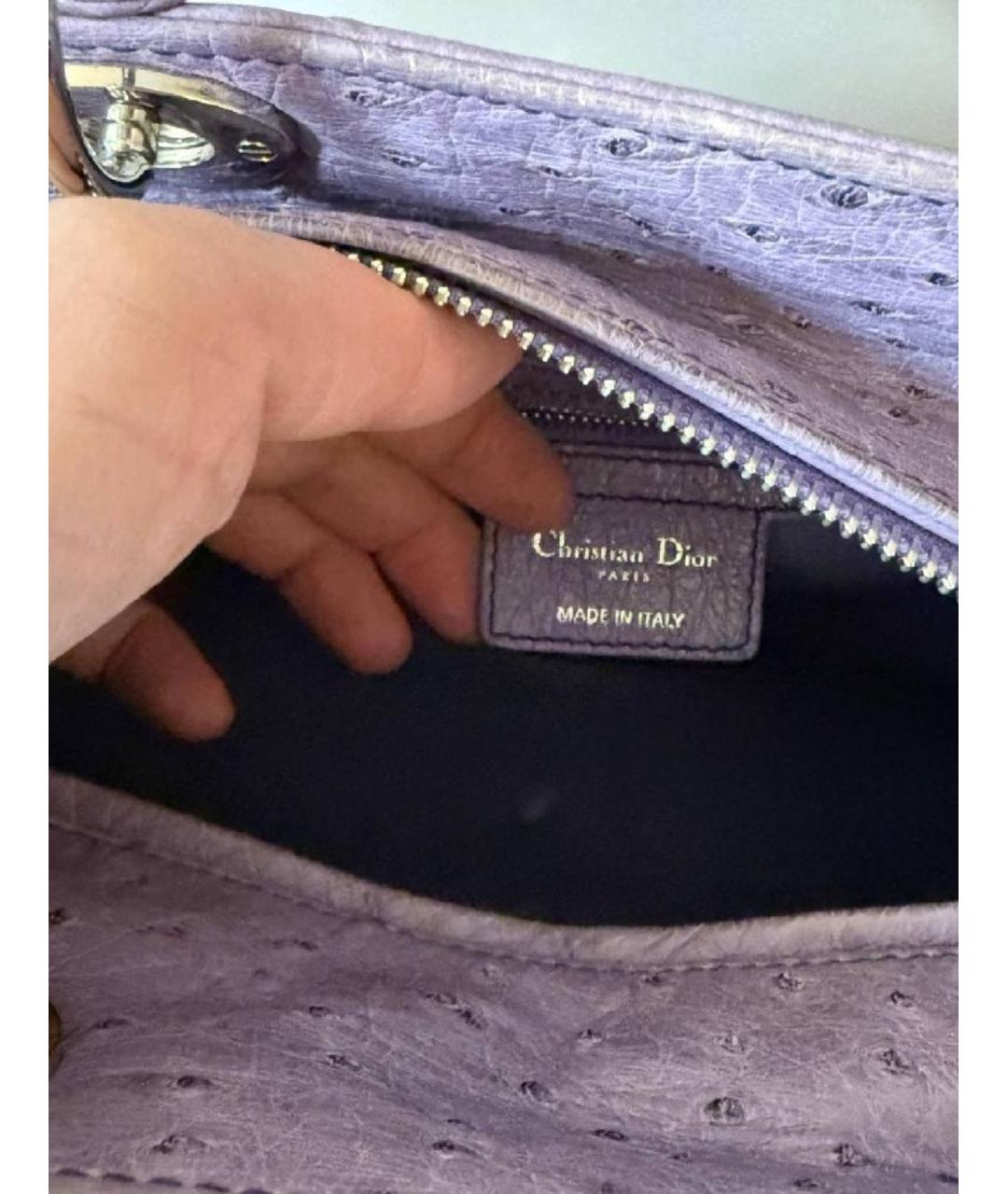 CHRISTIAN DIOR Фиолетовая сумка с короткими ручками из экзотической кожи, фото 4