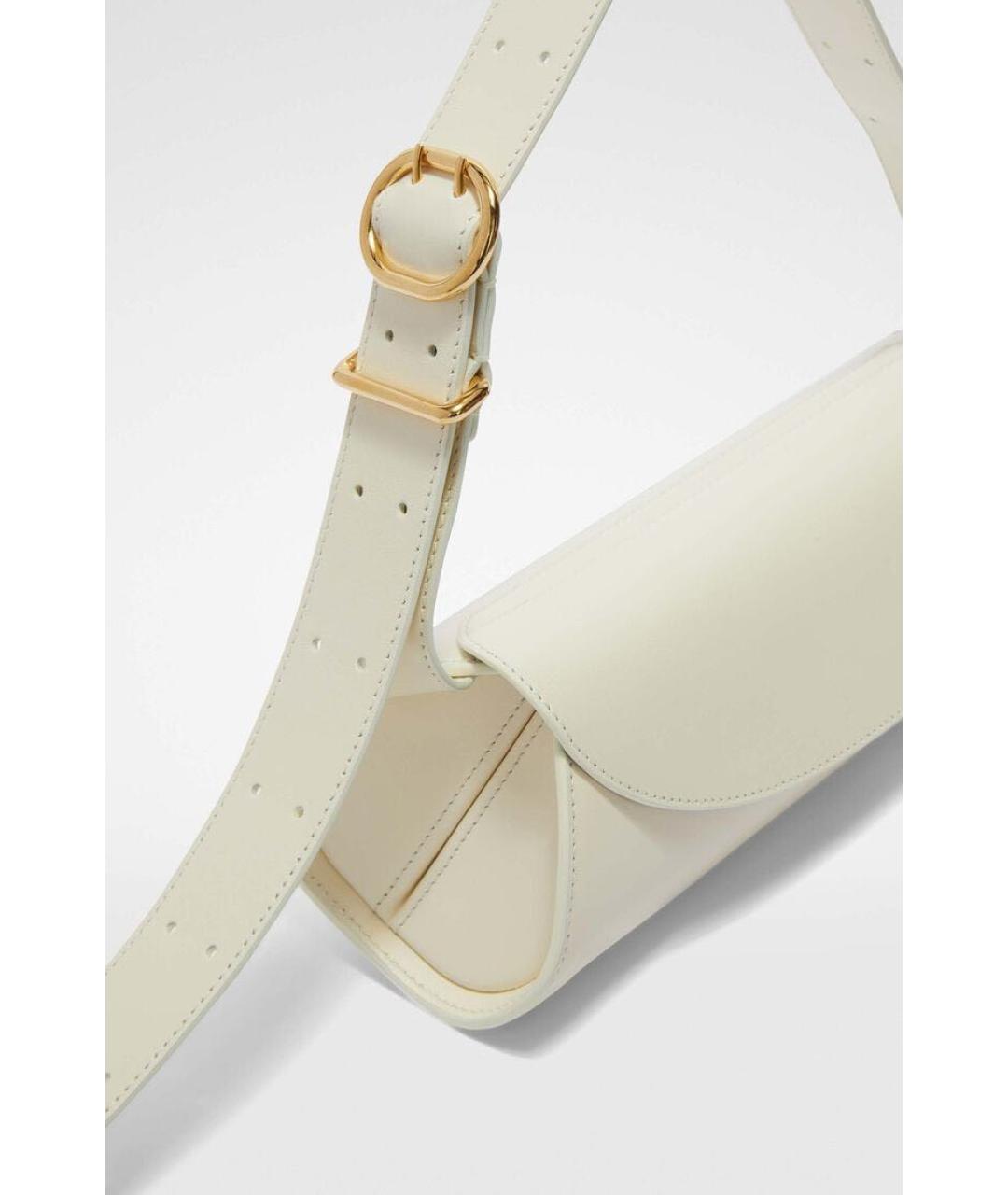 JIL SANDER Белая кожаная сумка с короткими ручками, фото 3
