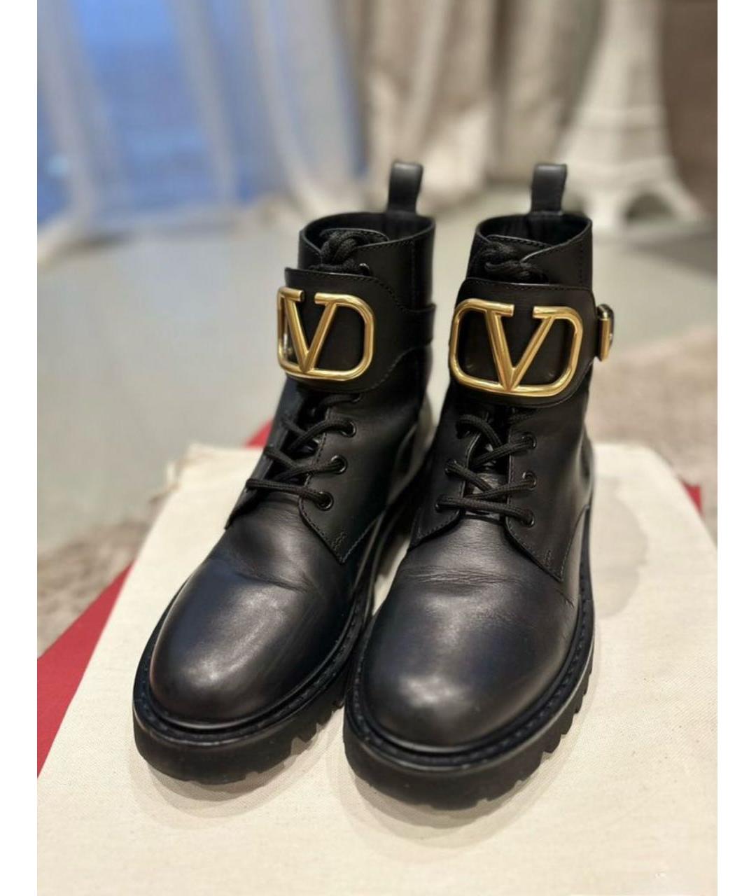 VALENTINO Черные кожаные ботинки, фото 5