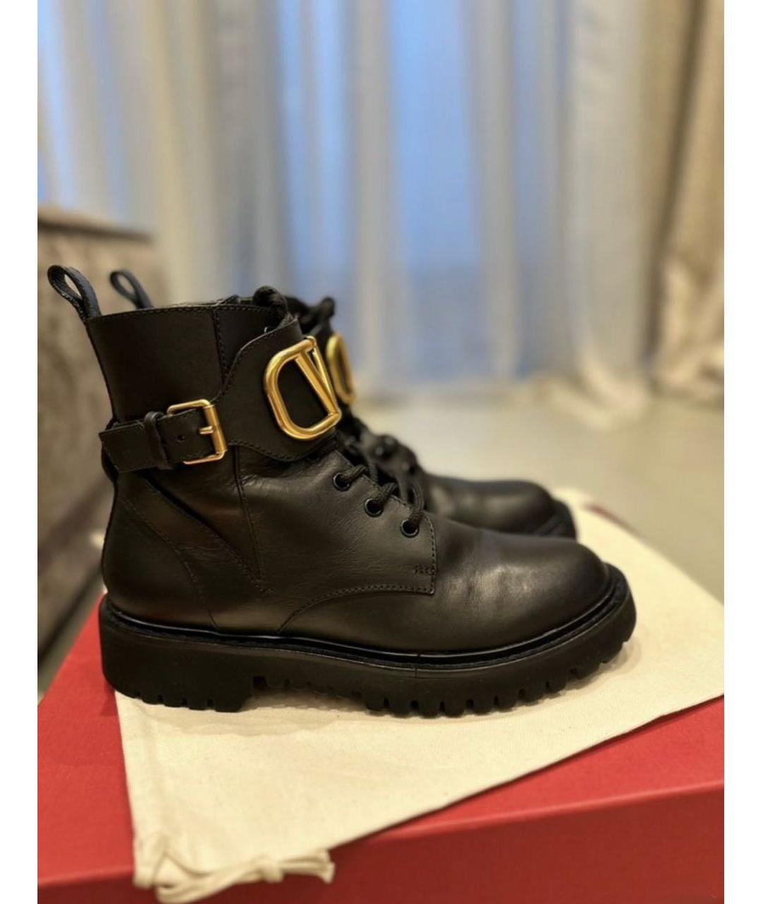 VALENTINO Черные кожаные ботинки, фото 8