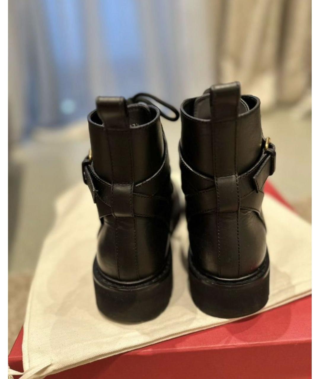 VALENTINO Черные кожаные ботинки, фото 4