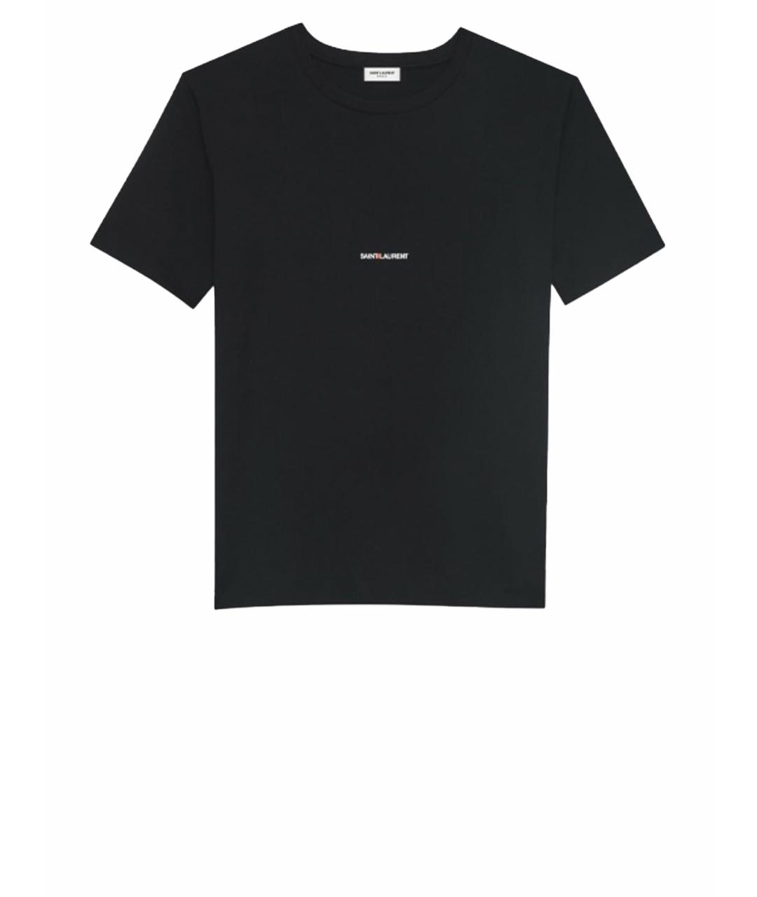SAINT LAURENT Черная хлопковая футболка, фото 1