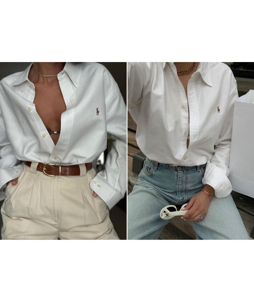 RALPH LAUREN Белая хлопковая рубашка, фото 6