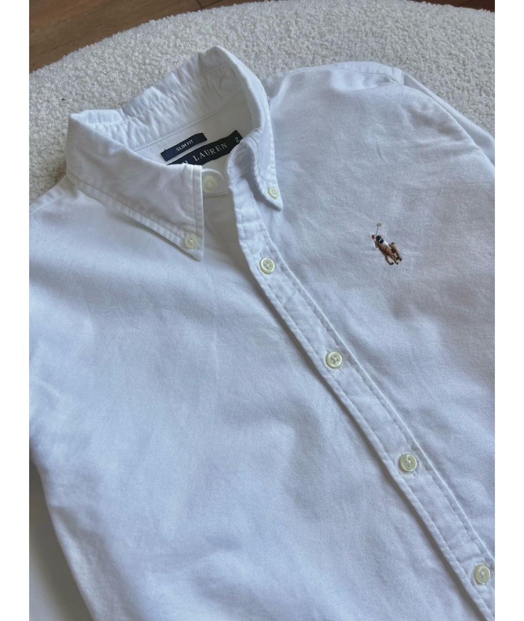 RALPH LAUREN Белая хлопковая рубашка, фото 4