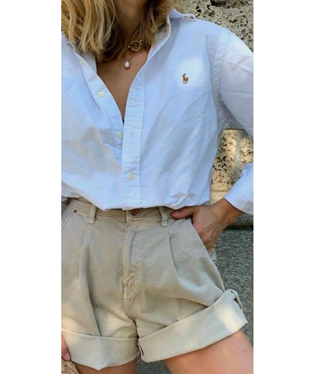 RALPH LAUREN Белая хлопковая рубашка, фото 8