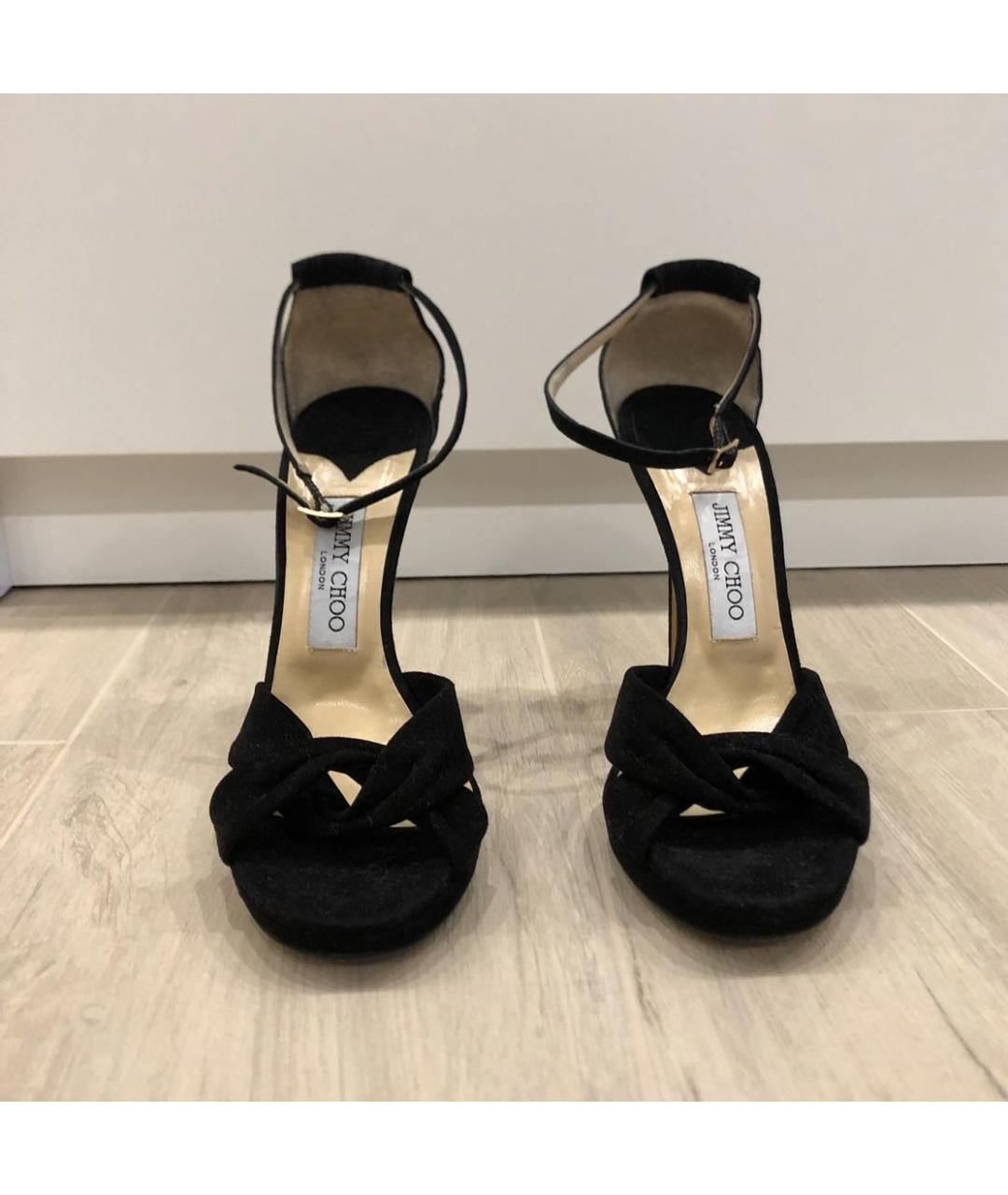 JIMMY CHOO Черные замшевые босоножки, фото 2