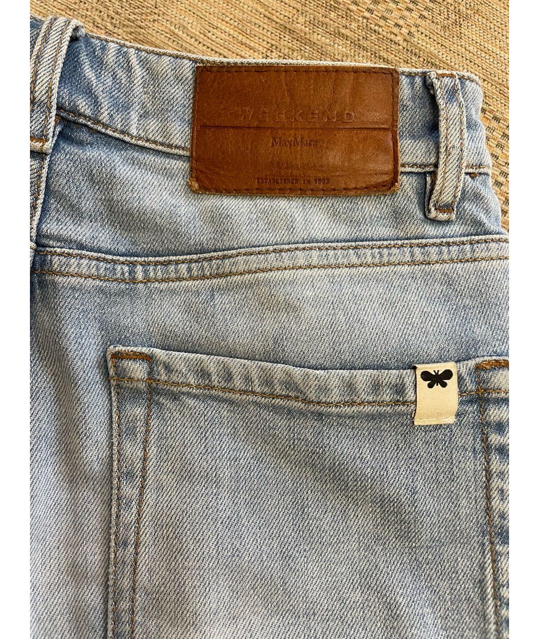 WEEKEND MAX MARA Голубые хлопковые прямые джинсы, фото 4
