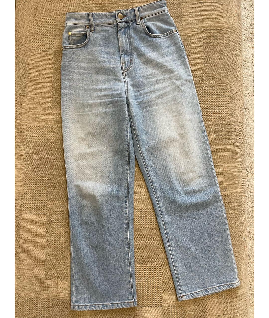 WEEKEND MAX MARA Голубые хлопковые прямые джинсы, фото 7