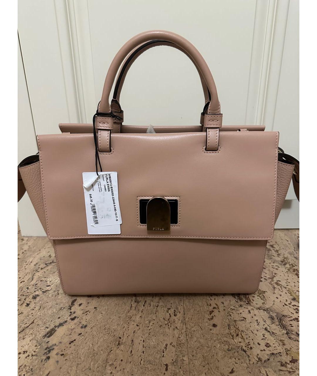 FURLA Бежевая кожаная сумка тоут, фото 7