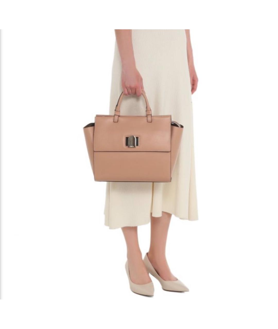 FURLA Бежевая кожаная сумка тоут, фото 5