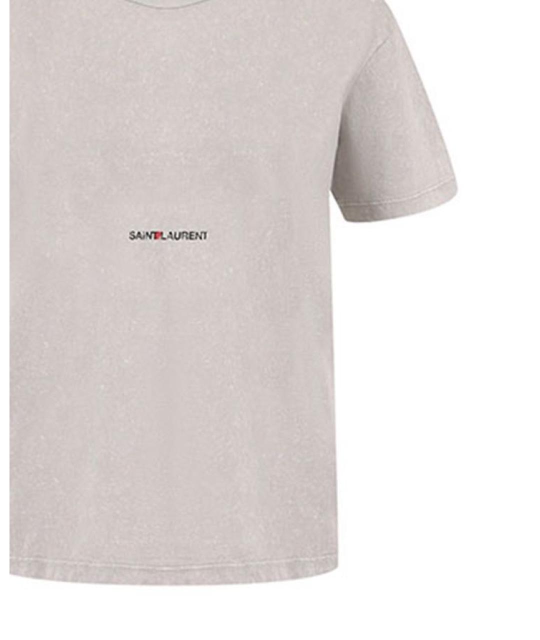 SAINT LAURENT Серая хлопковая футболка, фото 6