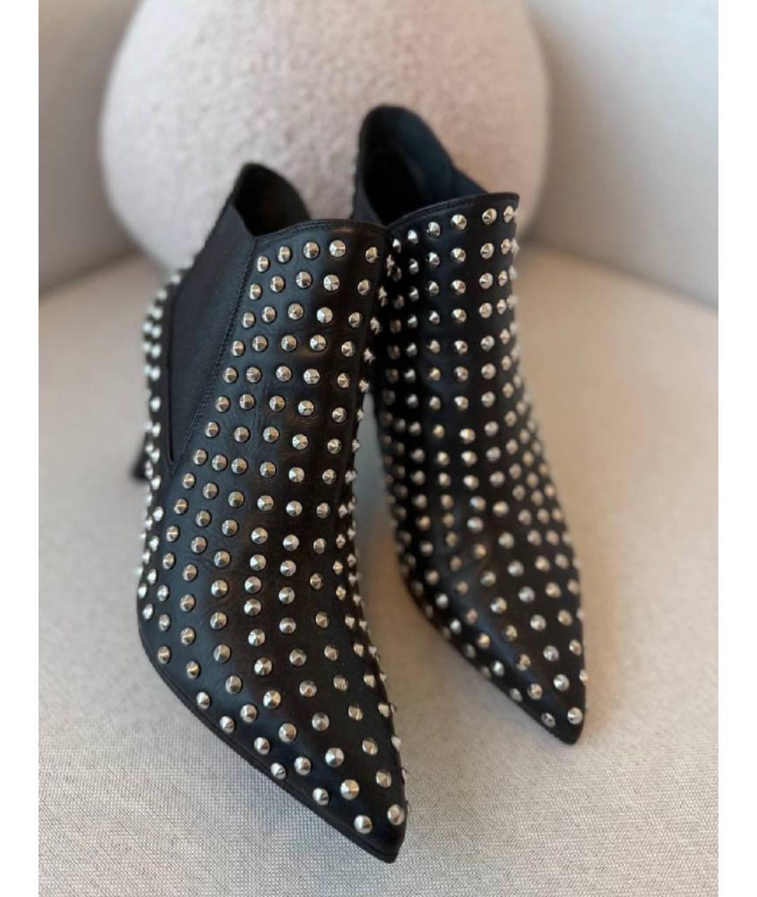 SAINT LAURENT Черные кожаные ботильоны, фото 2