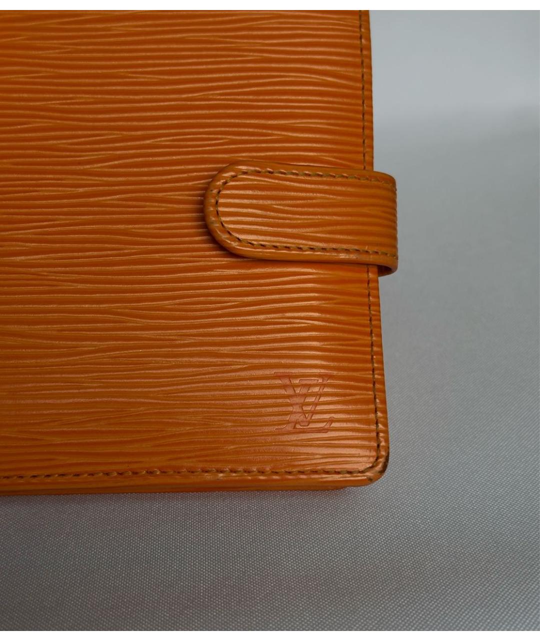 LOUIS VUITTON Оранжевый кожаный кошелек, фото 6