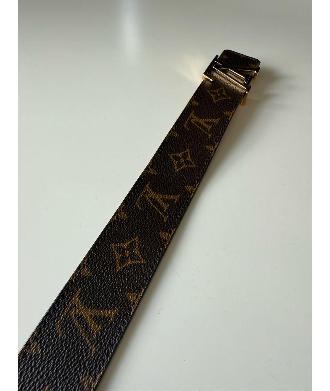 LOUIS VUITTON Коричневый кожаный ремень, фото 2