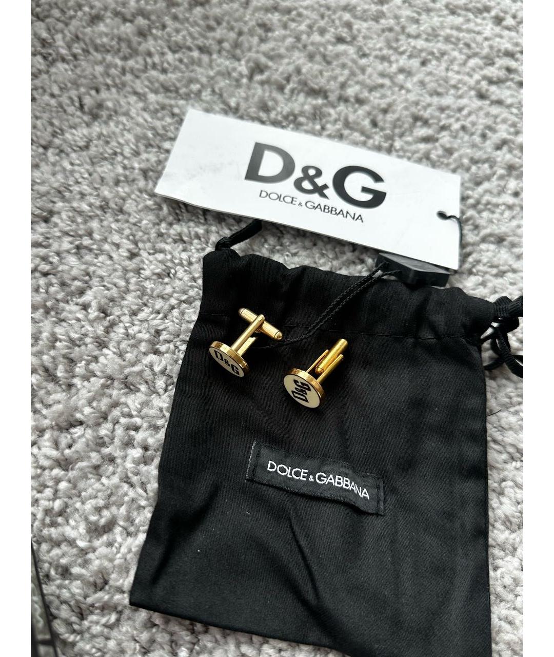 DOLCE&GABBANA Золотые металлические запонки, фото 5