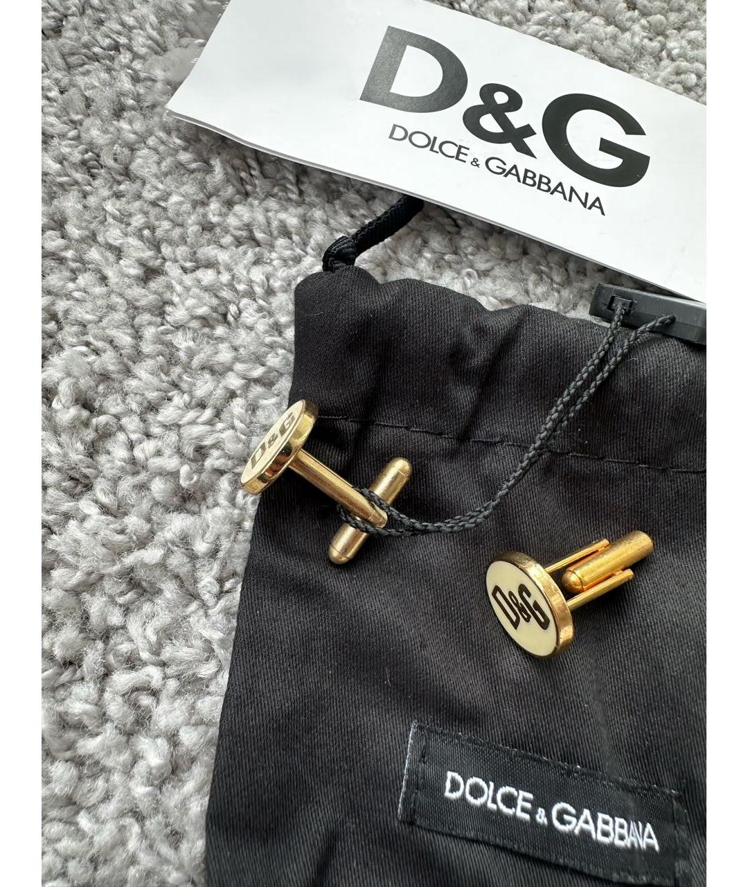 DOLCE&GABBANA Золотые металлические запонки, фото 4