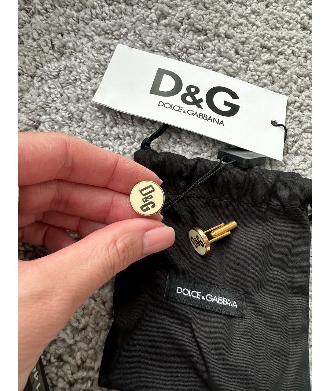 DOLCE&GABBANA Золотые металлические запонки, фото 2