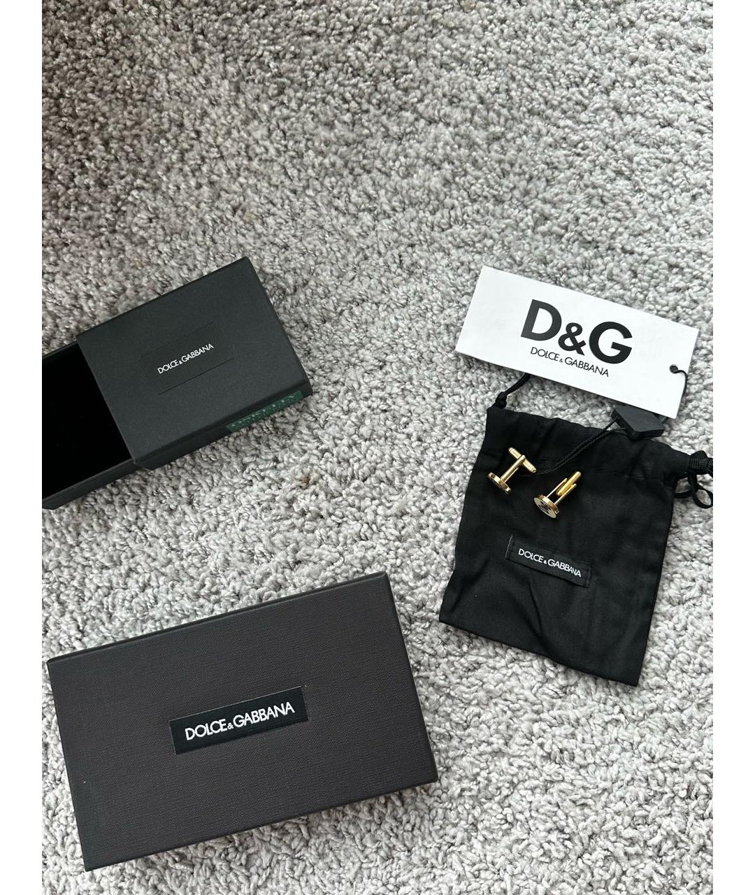DOLCE&GABBANA Золотые металлические запонки, фото 6
