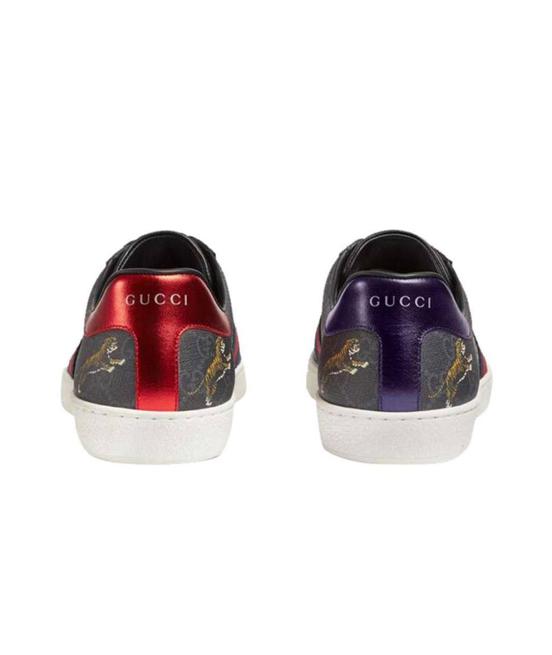 GUCCI Антрацитовые низкие кроссовки / кеды, фото 5
