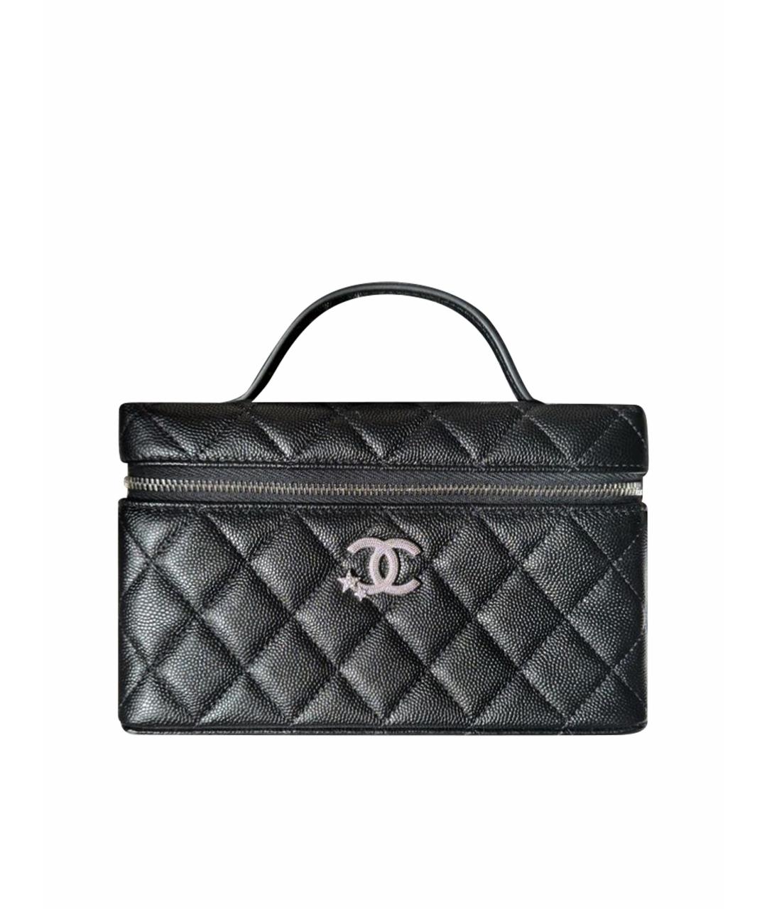 CHANEL Черная кожаная сумка с короткими ручками, фото 1