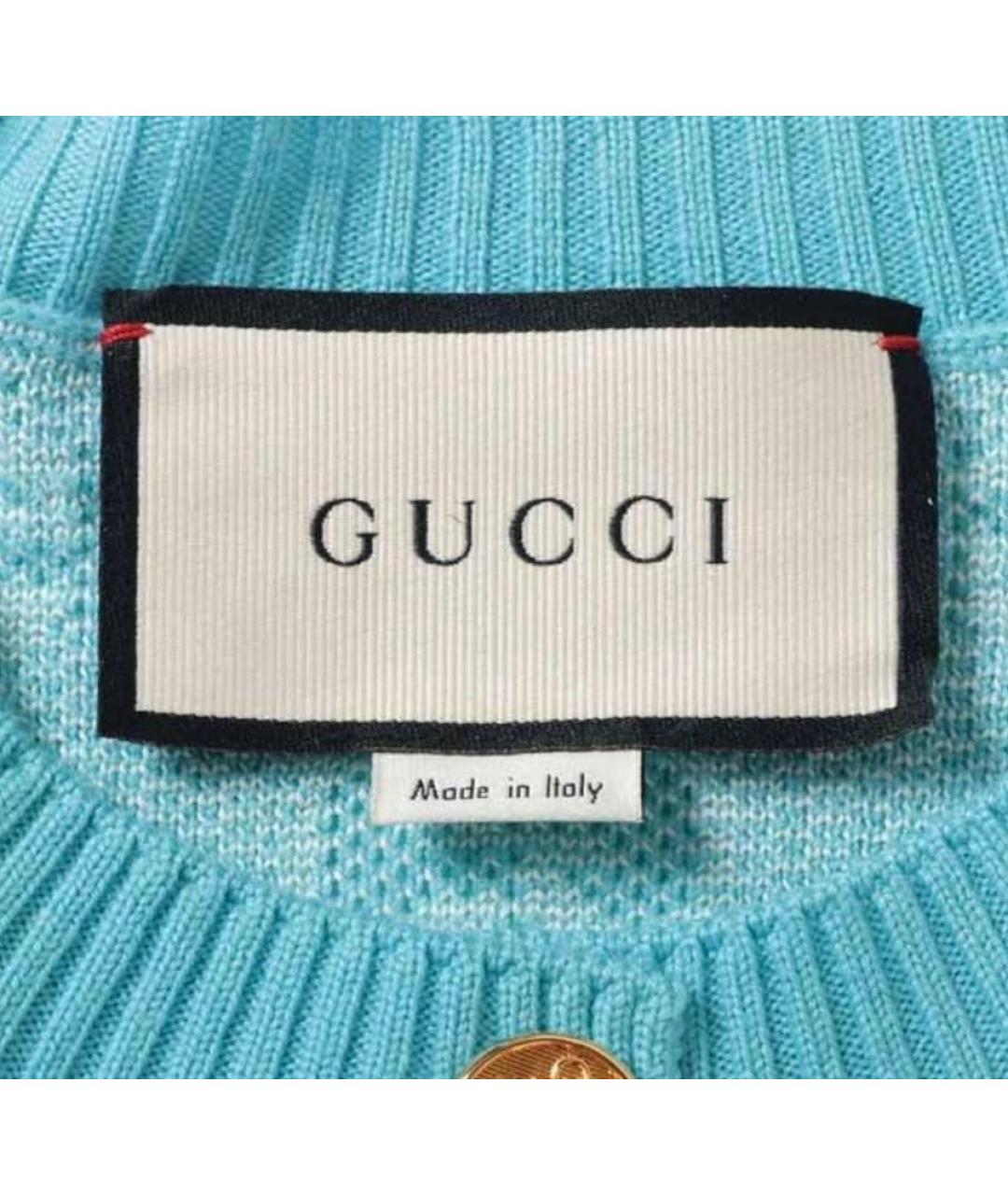 GUCCI Бирюзовый шерстяной кардиган, фото 3