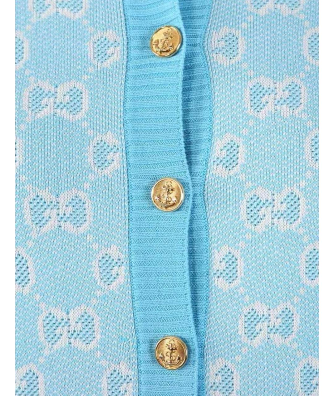 GUCCI Бирюзовый шерстяной кардиган, фото 4