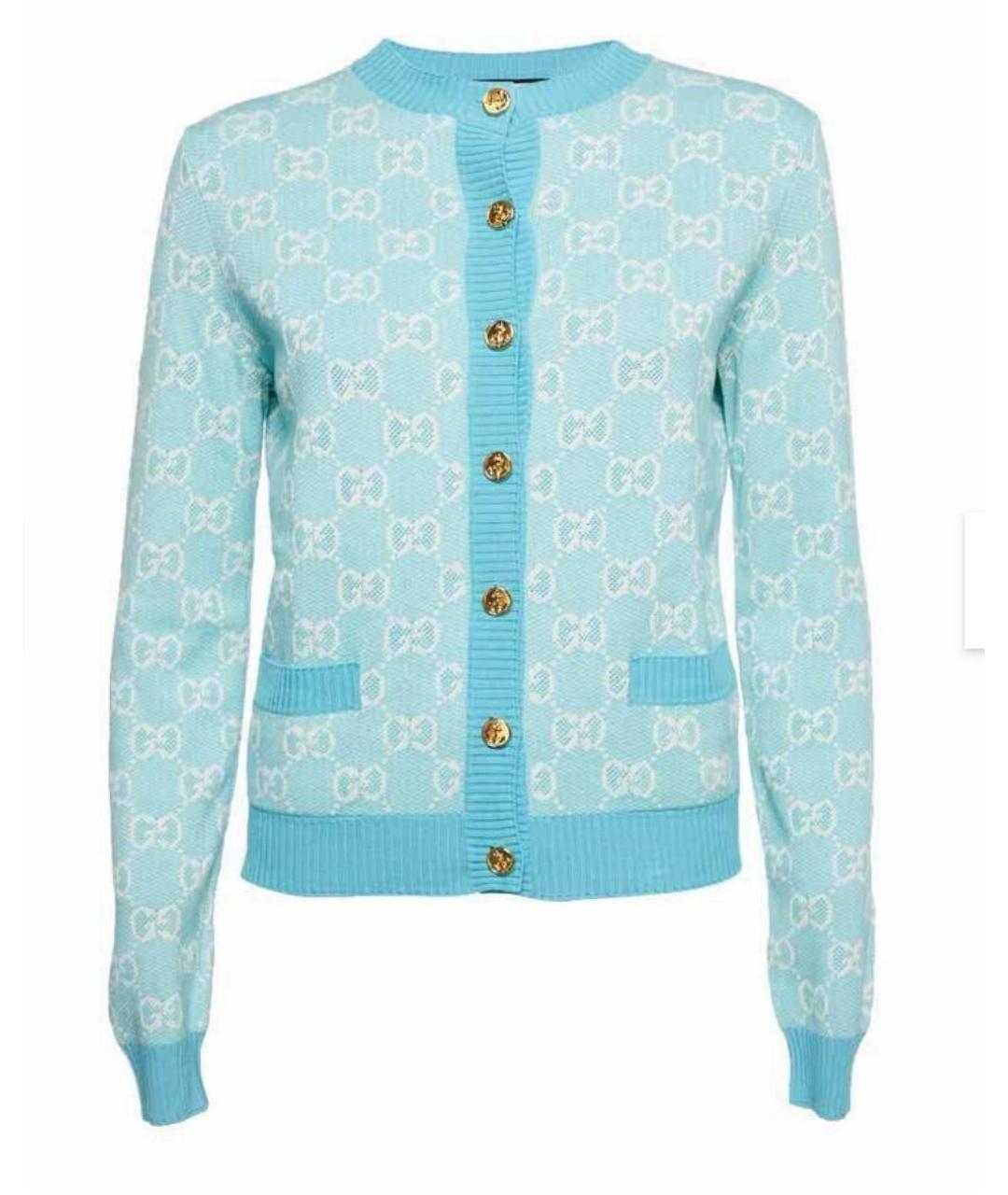 GUCCI Бирюзовый шерстяной кардиган, фото 1