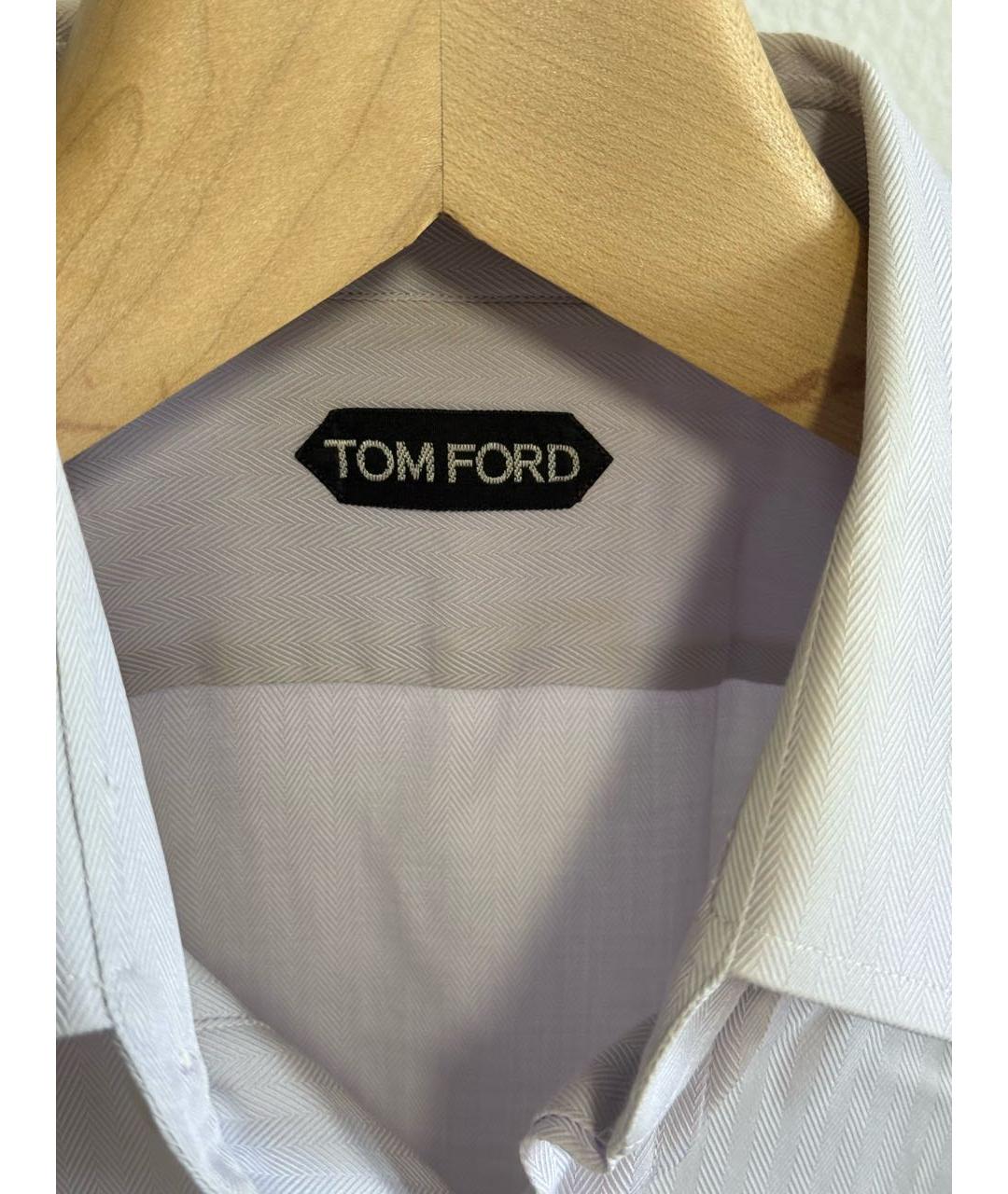 TOM FORD Фиолетовая хлопко-шелковая классическая рубашка, фото 2