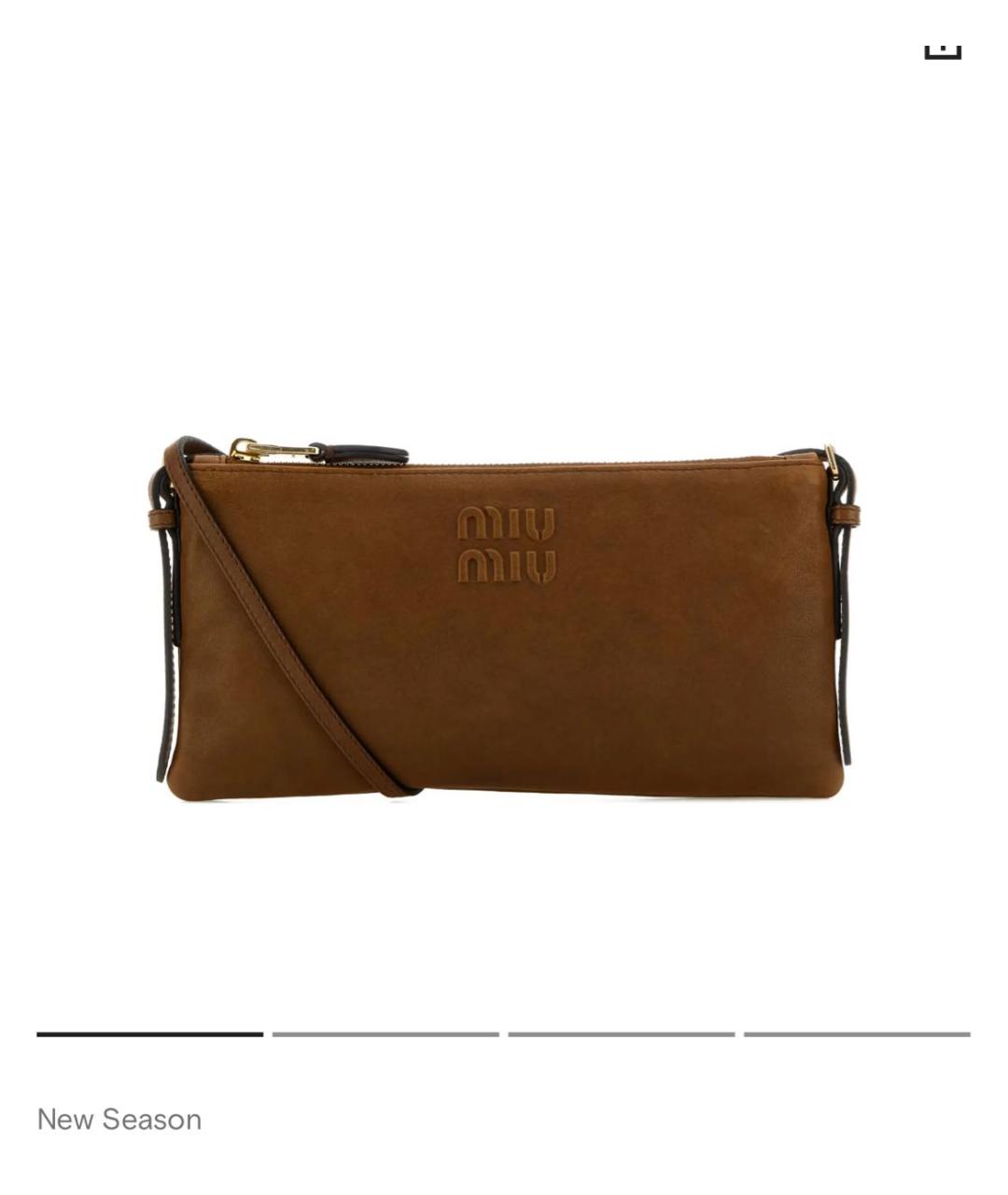 MIU MIU Коричневая кожаная сумка через плечо, фото 6