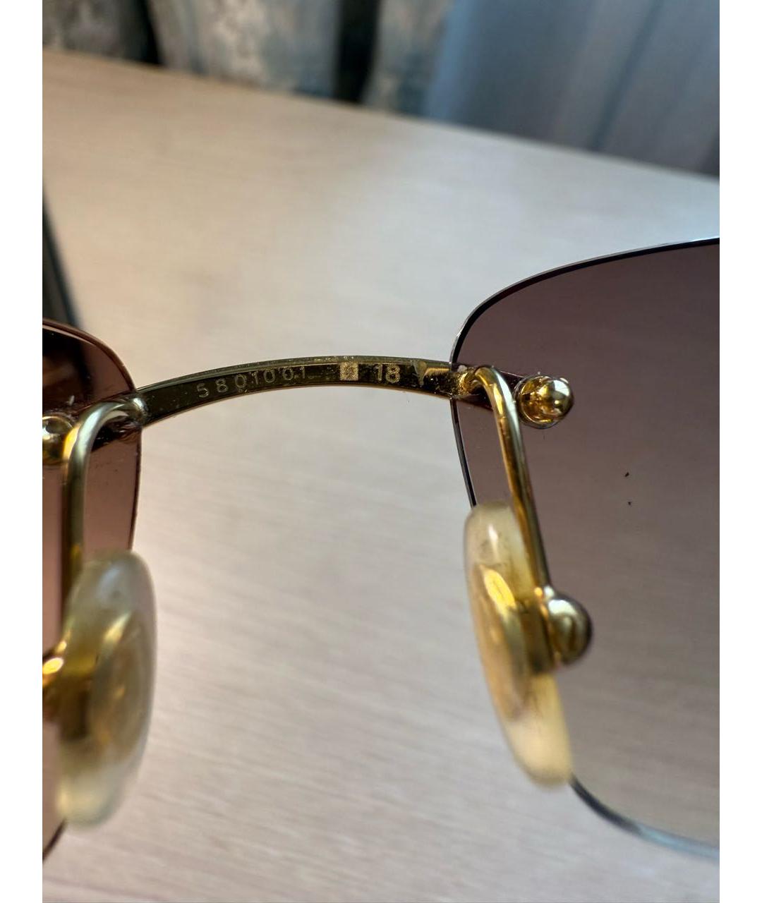 CARTIER Коричневые металлические солнцезащитные очки, фото 4