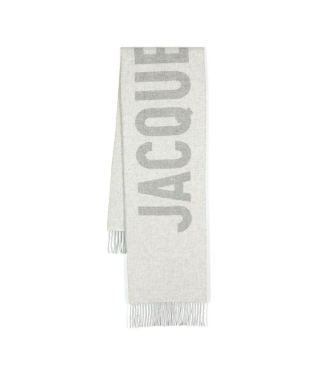 JACQUEMUS Серый шерстяной шарф, фото 1