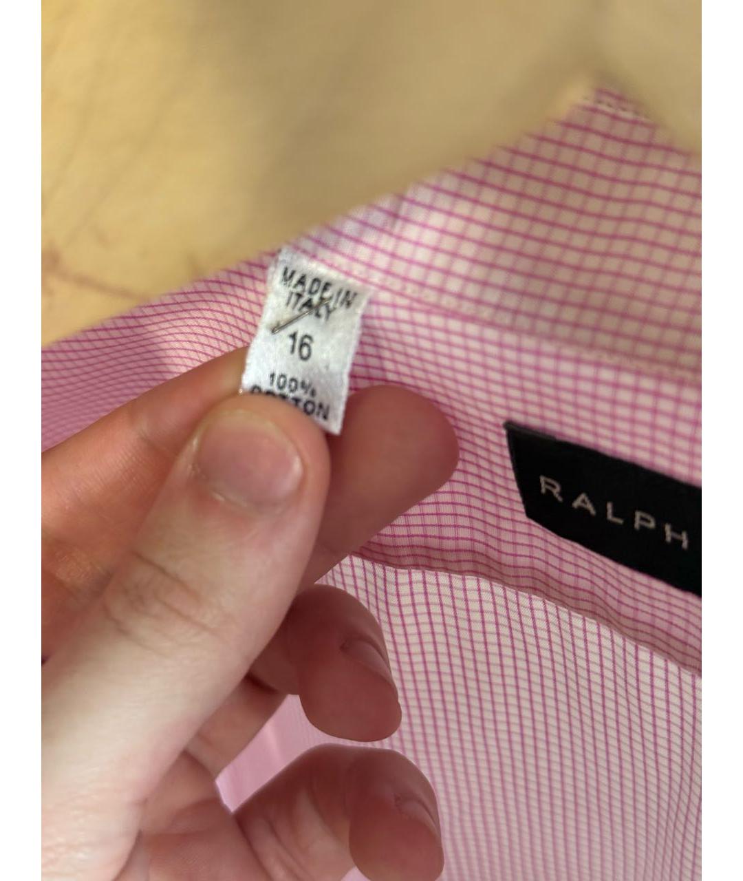 RALPH LAUREN Розовая хлопковая классическая рубашка, фото 4
