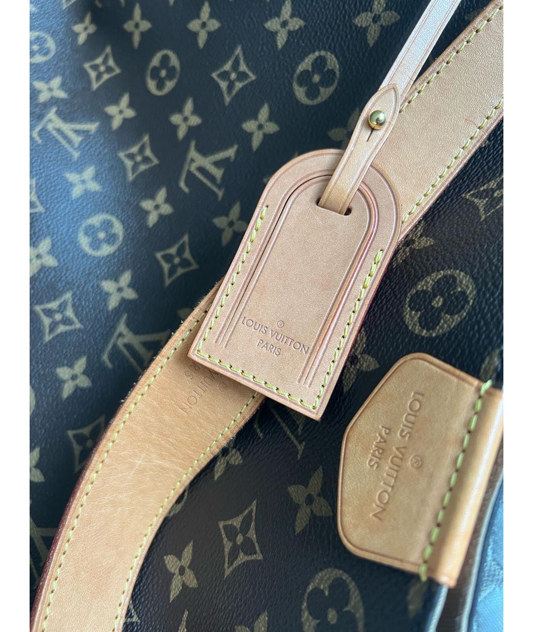 LOUIS VUITTON Коричневая кожаная сумка с короткими ручками, фото 7