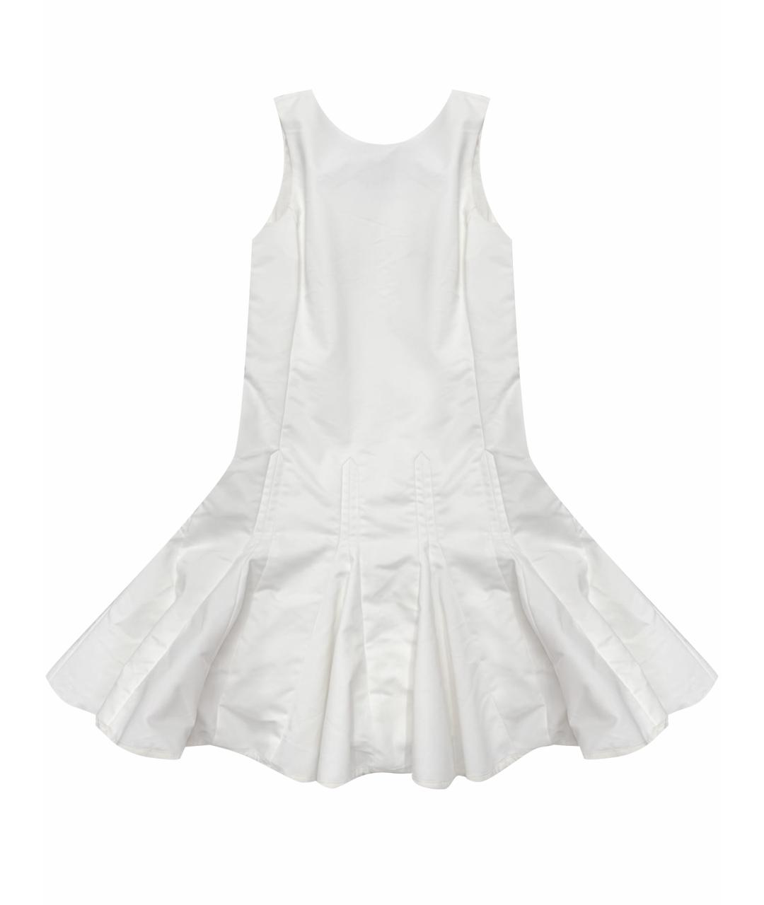 CHRISTIAN DIOR Белое хлопко-эластановое коктейльное платье, фото 1