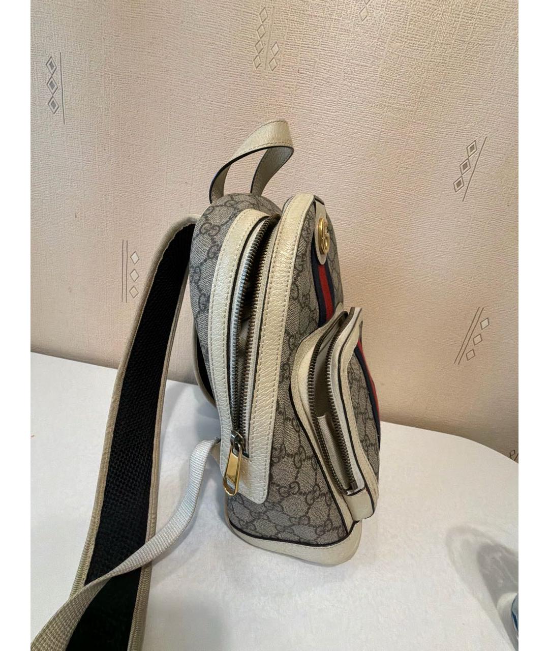 GUCCI Белый жаккардовый рюкзак, фото 2