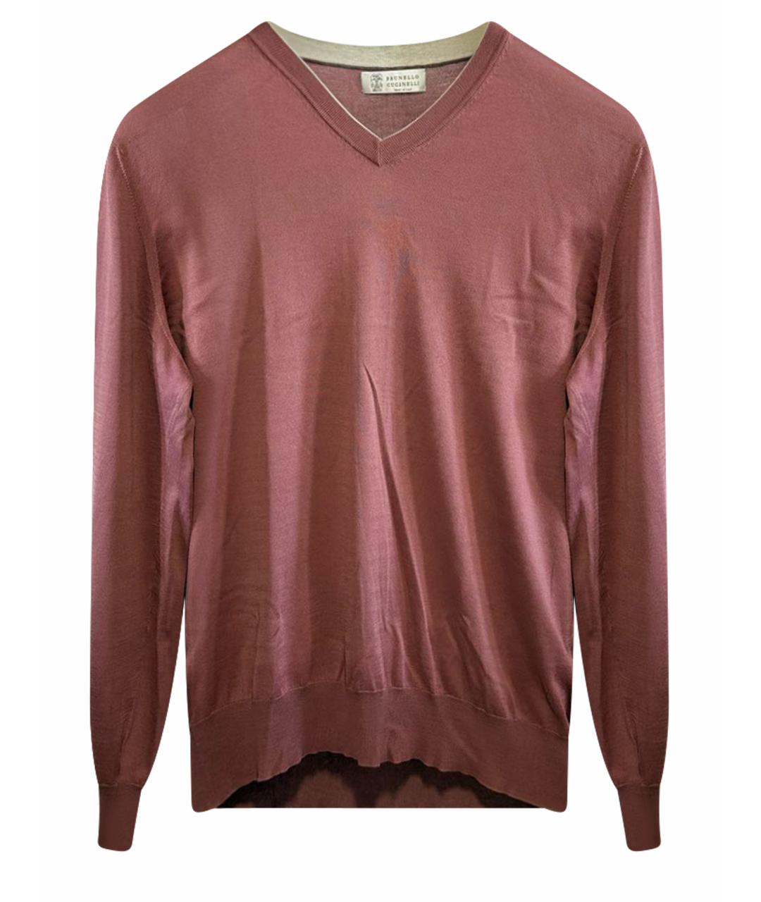 BRUNELLO CUCINELLI Бордовый кашемировый джемпер / свитер, фото 1