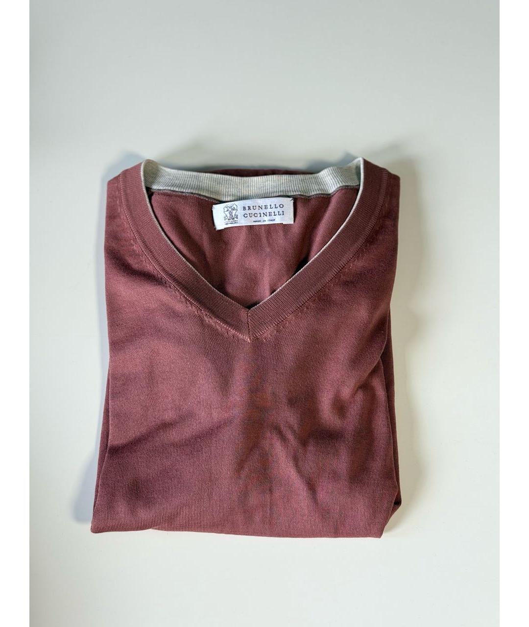 BRUNELLO CUCINELLI Бордовый кашемировый джемпер / свитер, фото 4